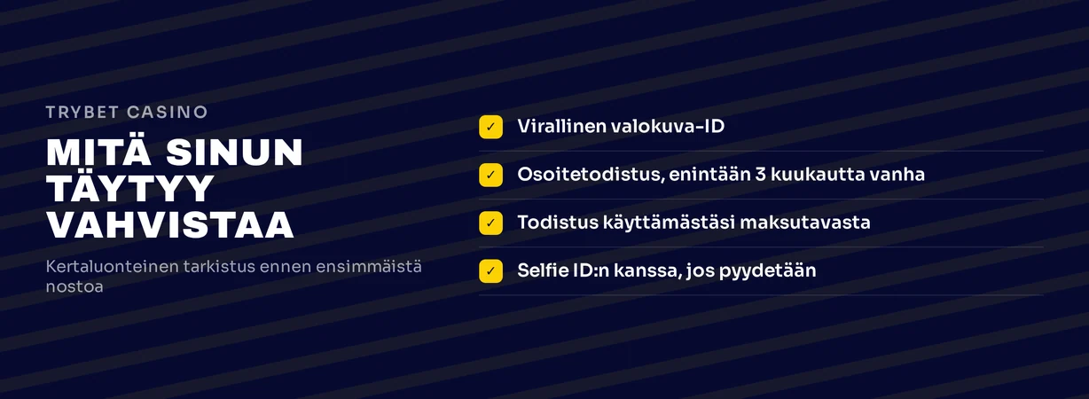 Nostoa varten dokumentit lähetä.